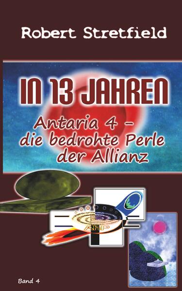 Den vierten Band der Science Fiction-Reihe »In 13 Jahren« präsentiert Robert Stretfield bewusst in einem edlen dunklen Rotton – schließlich steht hier die älteste Gründungswelt der Allianz hochentwickelter Planeten ebenso im Zentrum der Betrachtung wie unglaubliche Vorkommnisse auf der Erde. Bei Antaria 4 handelt es sich um eine geschichtsträchtige Welt voller Superlative, der, dank ihrer einzigartigen kulturellen Errungenschaften, eine ganz eigene Magie innewohnt. Dieser sagenhafte Planet, der um einen geheimnisvollen Roten Riesen seine Bahnen zieht, ist durch die Unberechenbarkeit und das Alter seines Zentralgestirns akut bedroht. Nachhaltige Faszination für diesen außergewöhnlichen Himmelskörper weckt dessen reizvolle Mischung aus bahnbrechender Modernität und uralten Traditionen sowie laufend neu gewonnenen Erkenntnissen, die in harmonischer Zweisamkeit nebeneinander zu bestehen vermögen. Das Verblüffendste hier, was aber scheinbar alle Gründungswelten der AhP ihren Bewohnern zu bieten haben, ist ein erlesener Lebensstandard und erstklassige Bedingungen für das persönliche sowie berufliche Fortkommen sämtlicher talentierter vernunftbegabter Lebewesen. So außergewöhnlich die Aura des Ortes ist – im Orbit von Antaria 4 gehen seltsam anmutende Dinge vor sich, die noch vor wenigen Monaten undenkbar waren. Davon unabhängig zeichnet sich immer deutlicher ab, dass die extragalaktischen Weiten unüberschaubar großes Gefahrenpotential bergen: Die flüchtenden Robots A haben eine furchterregende Zukunft für alle höheren Lebewesen von Milchstraße, Andromeda und der restlichen Lokalen Nebelgruppe vorgesehen. Und völlig unerwartet kristallisieren sich neue Bedrohungen innerhalb der Milchstraße heraus, von denen die Erde regelrecht eingekesselt zu sein scheint … .