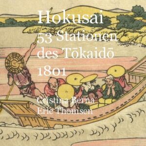 Hokusais 53 Stationen des Tokaido 1801 sind etwas ganz anderes! Es ist sein erstes. Es unterscheidet sich von seinen berühmten 36 Ansichten des Berges Fuji aus dem Jahr 1832, bei denen es sich um erhabene künstlerische Ausdrucksformen handelt, die ein langes Lebenswerk widerspiegeln. Es unterscheidet sich von vielen anderen bekannten Werken Hokusais, etwa seinen 100 Ansichten des Berges Fuji. Aber in dieser Serie hat Hokusai noch viel von dem Humor und der Karikatur beibehalten, die hier zu finden sind. Es unterscheidet sich von den vielen anderen, später bekannten 53 Stationen des Tokaido darin, dass Hokusai sich nicht auf die Landschaft und die Markierungen konzentriert, die Hiroshige und andere zeigten. Stattdessen konzentriert sich Hokusai auf die Ereignisse, die Interaktionen zwischen den Reisenden und die Geschichten, die Sie Ihren Freunden erzählen werden, wenn Sie nach Hause kommen. Es war ein großartiger und früherer Beitrag zur Tokaido-Literatur.