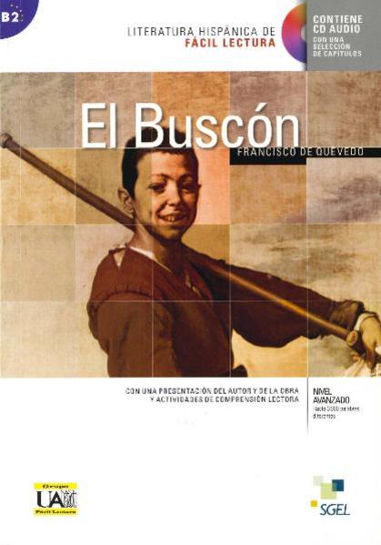 El Buscón, como el resto de los títulos de esta serie, presenta una breve introducción que explica las características y peculiaridades de la misma.Asimismo, ofrece una presentación del autor, en este caso anónimo, y de la obra del original. También hay un texto adaptado e ilustrado, así como actividades de explotación didáctica para trabajar la comprensión lectora con las soluciones al final del libro junto con un glosario multilingüe (inglés, frnacés, alemán, italiano y portugués) con las palabras más relevantes que aparecen en la obra.Incluye un CD audio con las grabaciones completas de este texto adaptado.