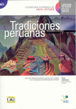 Tradiciones Peruanas, como el resto de los títulos de esta serie de "Lectura Hispánica de Fácil Lectura", presenta una breve introducción que explica las características y peculiaridades de la misma. Asimismo, ofrece una presentación del autor, en este caso anónimo, y de la obra del original. También hay un texto adaptado e ilustrado, así como actividades de explotación didáctica para trabajar la comprensión lectora con las soluciones al final del libro junto con un glosario multilingüe (inglés, frnacés, alemán, italiano y portugués) con las palabras más relevantes que aparecen en la obra. También, proporciona referencias a páginas de Internet relacionadas con la obra o el autor, así como a sus adaptaciones cinematográficas o su reflejo en otro tipo de obras: pinturas, dibujos, etc. Incluye un CD audio con las grabaciones completas de este texto adaptado. Breve exposición panorámica sobre la realidad de la España actual, y sobre sus raíces históricas. Los aspectos más importantes de esta revisión son: - Estructura administrativa y política. - Diversidad lingüística. - Actividades productivas, culturales y de ocio. - Servicios públicos. - Datos económicos y demográficos. Este manual, ilustrado con fotografías, mapas, estadísticas y diagramas, está escrito en lenguaje sencillo, para uso en clases de cultura y civilización para estudiantes de español como segunda lengua.