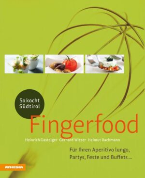 Aperitivo lungo, Garten- und Cocktailpartys, Empfänge und unterschiedlichste Feste und Feiern stehen heute im Zeichen von Fingerfood. Was früher das klassische Buffet mit Brötchen war, ist heute die Stehparty mit liebevoll zubereitetem Fingerfood, serviert in mundgerechten Portionen entweder im Glas, auf dem Löffel oder anderen (essbaren) Unterlagen. Neben klassischen und trendigen Rezepten finden Fingerfood-Fans auch Südtiroler Spezialitäten wie z. B. Krapfen, Tirtlen, Knödel im „mundgerechten“ Format. Mit diesem Buch sind entspannte und glänzende Partys garantiert, von denen die Gäste noch lange schwärmen werden. - Fingerfood-Rezepte vom Feinsten - ob klassisch, trendig oder typisch südtirolerisch - Ein MUSS für alle Partyfans und für alle, die einmal etwas Neues ausprobieren wollen - Jedes Rezept mit brillantem Foto