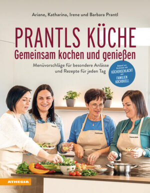 Eine Familie - eine Leidenschaft: Die drei Schwestern Prantl kochen schon von klein auf mit ihrer Mutter und geben das Talent und die Freude daran heute ihren eigenen Kindern weiter. Gemeinsam kochen, zusammensitzen und genießen - das ist die Devise. Alle Gerichte in ihrem Kochbuch können Teil eines besonderen Menüs sein, aber auch täglich frisch und schnell aufgetischt werden. Die Schritt-für-Schritt-Anleitungen machen das Nachkochen leicht und reichlich Tipps zur Vorbereitung ermöglichen ein gemütliches Zusammensein mit den Lieben. In verschiedenen Kapiteln wie Stehparty, Fischabend, Veggie-Tag, Abend mit Freunden, Herbstfest oder Feines Dinner geben jeweils vier bis acht kreative Rezeptideen Inspiration zu einem gelungenen Mahl. Dabei werden regionale und saisonale Zutaten verwendet, die unkompliziert erhältlich sind. Ob Freunde, Klein- oder Großfamilie, mit diesen Köstlichkeiten werden alle satt und glücklich!