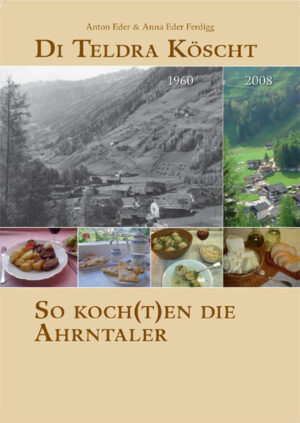 Die Kultur eines Volkes, wie es die "Teldra" sind, verdichtet sich auch in dem, was auf dem Speisezettel steht. Hat sich die Bevölkerung früher im Großen und Ganzen von dem ernährt, was im "Toule" wachsen und gedeihen konnte, so hält heute auch dort die vielfach ungesunde Fast-Food-Küche ihren Einzug. Um diesem Trend entgegenzuwirken, haben sich der pensionierte Psychologe und Familientherapeut Anton Eder und seine Schwester Anna auf den Weg zu Ahrntaler Bäuerinnen aufgemacht und alte Rezepte aufgespürt. Mit viel Sorgfalt, Herz und Humor haben sie gesammelt, um mit diesem Kochbüchlein vielfach bereits vergessene Rezepte wieder in Erinnerung zu rufen. Abgerundet wird es mit volkskundlichen Beiträgen und Texten im originalen Teldra-Dialekt.