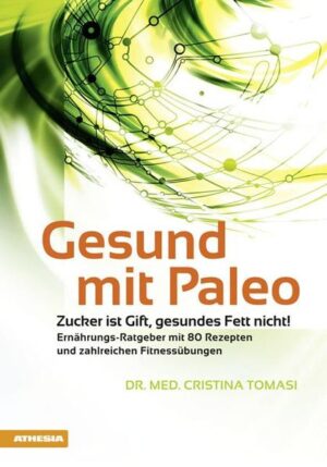 Ernährungs-Ratgeber mit 80 Rezepten und zahlreichen Fitnessübungen Was hat die Ernährung im Paläolithikum (Steinzeit) mit unserer heutigen Gesundheit zu tun? Sehr viel, denn die Steinzeit- Völker ernährten sich gesund. Die heutige moderne Ernährung hingegen, mit industriell hergestellten und manipulierten Lebensmitteln und Fertiggerichten, ist die Ursache vieler Zivilisationskrankheiten. Die Fachärztin für Innere Medizin, Dr. Cristina Tomasi, zeigt auf, warum viele Produkte aus dem Supermarkt schädlich sind und gibt viele Tipps, wie Sie sich trotzdem gesund ernähren können. Darüber hinaus enthält das Buch 80 Rezepte zum Nachkochen.