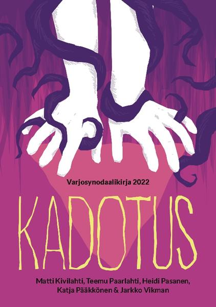 KADOTUS on varjoteos 2022 järjestettävän Suomen ev-lut. kirkon synodaalikokouksen kirjalle, jonka teemana on Pelastus. Kirjassa viisi pappia kääntyy katsomaan kadotuksen varjoihin, oppiakseen siten jotain pelastuksesta. Jotain, mitä ei ole tavattu sanoa, kun kirkko on takertunut kanonisoituneeseen puhetapaansa. Tervetuloa lukumatkalle kohti kadotusta! Kirjan kirjoittajien opastamana kyse ei ole yhdensuuntaisesta matkasta.