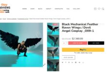 Wird der Bundeshaushalt 2025 durch die Anschaffung der Black Mechanical Feather Raven Wings übermässig belastet? (Screenshot: etereshop.com)
