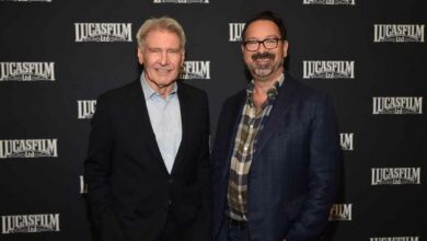 Harrison Ford und James Mangold in Anaheim (Foto: Alberto E. Rodriguez / GETTY IMAGES NORTH AMERICA / Getty Images via AFP)