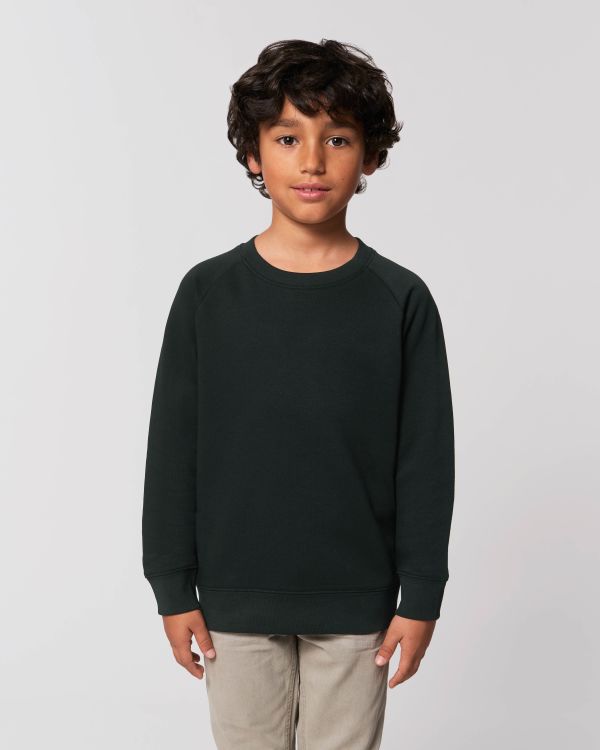 Für die Iconic Kinder Rundhals-Sweatshirt "Mini Scouter" mit dem Bundeslurch wurde 85% gekämmte ringgesponnene Bio-Baumwolle, 15% recyceltes Polyester verwendet, denn das BAfmW steht für einen fairen und nachhaltigen Umgang mit Ressourcen