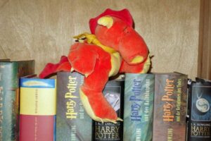 Sir James von Bookshelf, ein Litterae-Drache aus der Gattung der Lese-Drachen